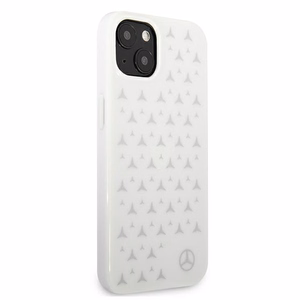 Mercedes sudraba zvaigžņu raksta viedtālruņa apvalks iPhone 13 mini – balts