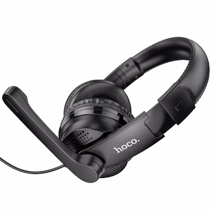 HOCO vadu austiņas Jack 3,5 mm ar mikrofonu W103 melnas