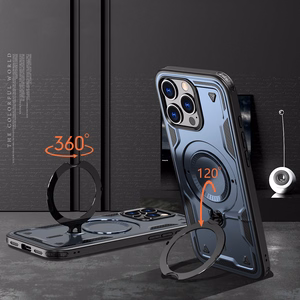 Hybrid Armor Trendy viedtālruņa apvalks ar MagSafe iPhone 16 Pro - zils