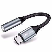 Beline Adapteris USB-C/Jack 3,5mm pelēks DAC Samsung/iPhone 15