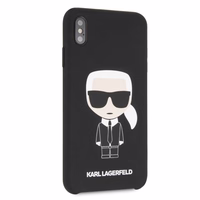 Karl Lagerfeld KLHCI65SLFKBK iPhone XsMax cietais maciņš melns/black Silicone Iconic