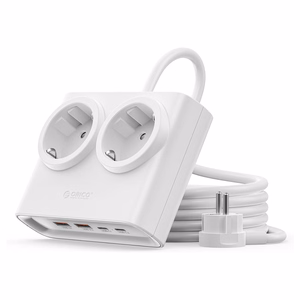Orico PDC25 25W 6in1 strāvas sadalītājs 2x AC + 2x USB-A + 2x USB-C - balts