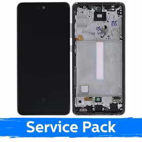 LCD Displejs Saderīgs ar Samsung A525 (A526) A52 Ar Frame / Awesome Melns / (Service Pack)