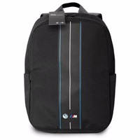BMW Nylon zils Stripe - Laptop Backpack 16" (melns)
