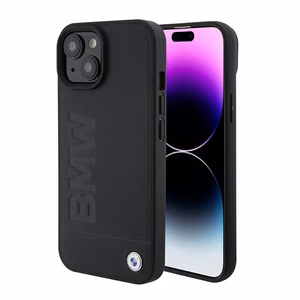 BMW BMHMP15SSLLBK iPhone 15 6.1" melns/melns Magsafe cietais apvalks Signature Logo Imprint