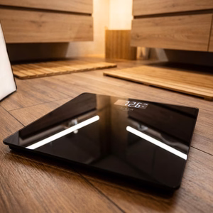 ADLER AD 8194b uzlādējami vannasistabas svari ar USB-C, melni