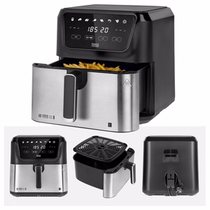 TEESA DIGITAL AIR FRYER XXL karstā gaisa friteris, 8 l, 1700 W, liels trauks, programmas, siltuma uzturēšana
