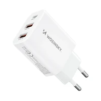 Wozinsky CWCUCW 30W USB-C / 2 x USB-A sienas lādētājs - balts