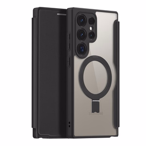 Dux Ducis Skin X Pro apvalks ar atloku un magnētisko gredzenu Samsung S24 Ultra - melns