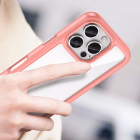 Outer Space viedtālruņa apvalks ar gēla rāmi iPhone 16 Pro - sarkans