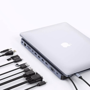 Choetech USB-C centrmezgls 11in1 100W PD pelēks (HUB-M20)
