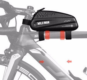 WILDMAN ceļojumu soma velosipēda rāmim ar rāvējslēdzēju, 1L, EX, melna