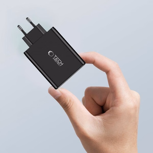 Tech-Protect NC100W-GAN lādētāju tīkls GaN 3x USB-C PD 100W / USB-A QC 3.0 - melns