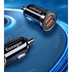 Car Charger Essager "Turbo Dual" Blue 18W (2xQC3.0)