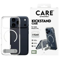 CARE by PanzerGlass Funkcionālais apvalks ar statīvu Magnētiskais iPhone 17 Pro - Caurspīdīgs