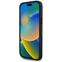 Guess Graudains Ziedu Raksts Magnētiskais viedtālruņa apvalks iPhone 16 Pro Max melns