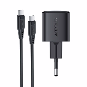 Lādētājs Acefast A118 30W GaN USB-C + USB-C uz USB-C kabelis 1.2m melns