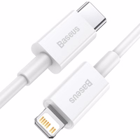 Baseus kabelis Superior PD USB-C - Lightning 1,0 m balts 20W