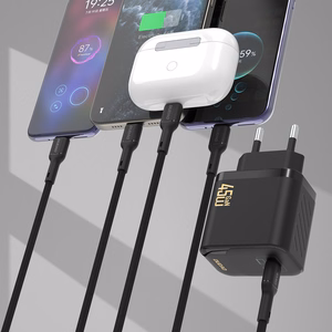 Dudao A28C 45W GaN sienas lādētājs + USB-C kabelis - melns