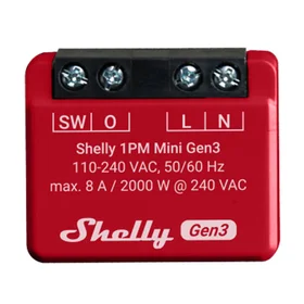 Shelly 1PM Mini Gen3 kontrolieris, WiFi/Bluetooth