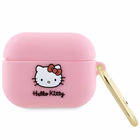 Hello Kitty Silikonais 3D Kitty Head korpuss AirPods Pro - rozā