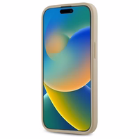 DKNY Quilted Stack Logo viedtālruņa apvalks iPhone 15 - bēšs