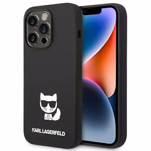Karl Lagerfeld KLHCP14XSLCTBK iPhone 14 Pro Max 6.7 "cietais apvalks melns / melns Silikona Choupette Ķermenis