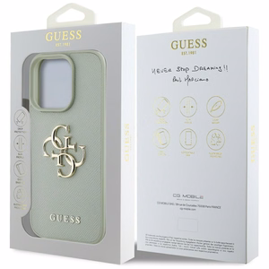 Guess Grained Big 4G Logo Small Classic Logo case for iPhone 16 Pro - green