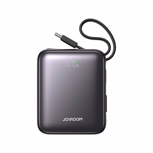 Joyroom JR-PBF27 10000mAh 22.5W внешний аккумулятор со встроенными кабелями USB-C и Lightning - Чёрный