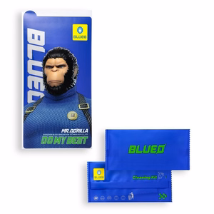 5D Mr. Monkey Glass aizsargstikls ierīcei Apple iPhone 18 Pro, 3D Invisible Airbag Anti-broken, krāsa – melna