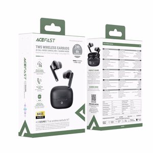 Acefast W7 TWS bezvadu in-ear austiņas ar ENC, melnas
