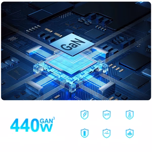 Wozinsky WSL-440 440W Gan QC3 uzlādes stacija - melns