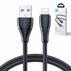 Joyroom Surpass Series A11 USB-A / Lightning 2.4A kabelis 2 m - melns