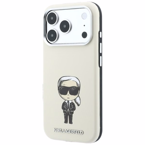 Karl Lagerfeld Smooth Ikonik Sketch MagSafe maciņš modelim iPhone 18 Pro / 17 Pro – bēšs
