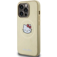 Hello Kitty ādas Kitty Head magnētiskais viedtālruņa apvalks iPhone 13 Pro Max - zelta