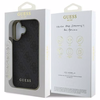 Guess 4G Charms Kolekcijas viedtālruņa apvalks iPhone 16 Plus - melns