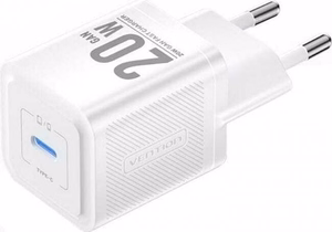 Sienas lādētājs, Vention, FEPW0-EU, USB-C, 20 W, GaN (balts)