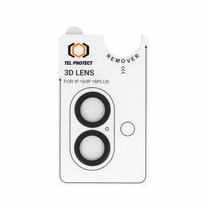 Tempered glass Tel Protect 3D Lens on camera for Iphone 16/16 Plus black (lens 2 pieces)