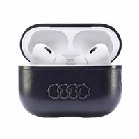 Audi Ādas Liels Logotips AirPods Pro 2 apvalks melns/melns AU-APP2-GT/D3-BK