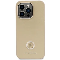 Guess GUHCP15XPS4DGPD iPhone 15 Pro Max 6.7" zelta/zelta cietais apvalks Strass Metāla Logotips