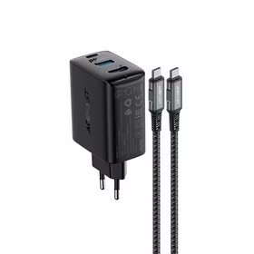 Acefast 2in1 lādētājs GaN 65W USB Type C / USB, HDMI adapteris 4K 60Hz (komplekts ar kabeli) melns (A17 melns)