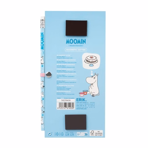 Moomins magnētisks iepirkumu saraksta bloknots ledusskapim ar zīmuli, 10 × 21 cm