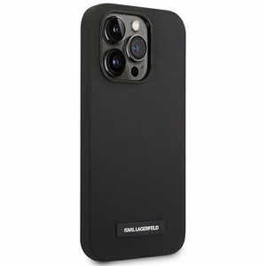 Karl Lagerfeld KLHMP14LSLMP1K iPhone 14 Pro 6,1" cietais apvalks melns / melns Silikona Plāksnīte Magsafe
