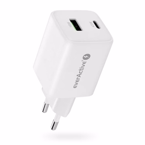 Lādētājs 1 x USB Quick Charge 4.0, 1 x USB-C 45W balts