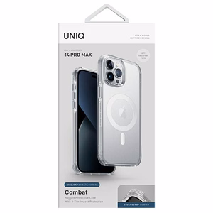 Uniq Combat Magclick Charging viedtālruņa apvalks iPhone 14 Pro Max - caurspīdīgs