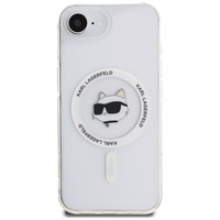 Karl Lagerfeld IML Metal Choupette Head MagSafe iPhone 16e viedtālruņa apvalks - balts