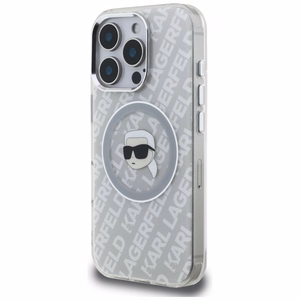 Karl Lagerfeld IML Karl Head Logo MagSafe maciņš iPhone 16 Pro Max - pelēks