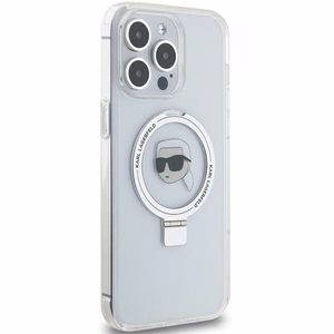 Karl Lagerfeld KLHMP15XHMRSKHH iPhone 15 Pro Max 6.7" balts ar statīvu Viedtālruņa apvalks Karl Head MagSafe
