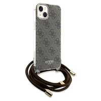 Guess Crossbody Cord 4G Print viedtālruņa apvalks iPhone 15 / 14 / 13 - brūns