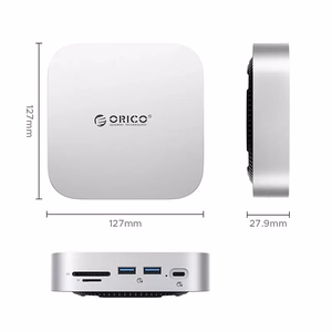 Orico MiniLink 9-in-1 dokstacija ar cietā diska nodalījumu - sudraba krāsā